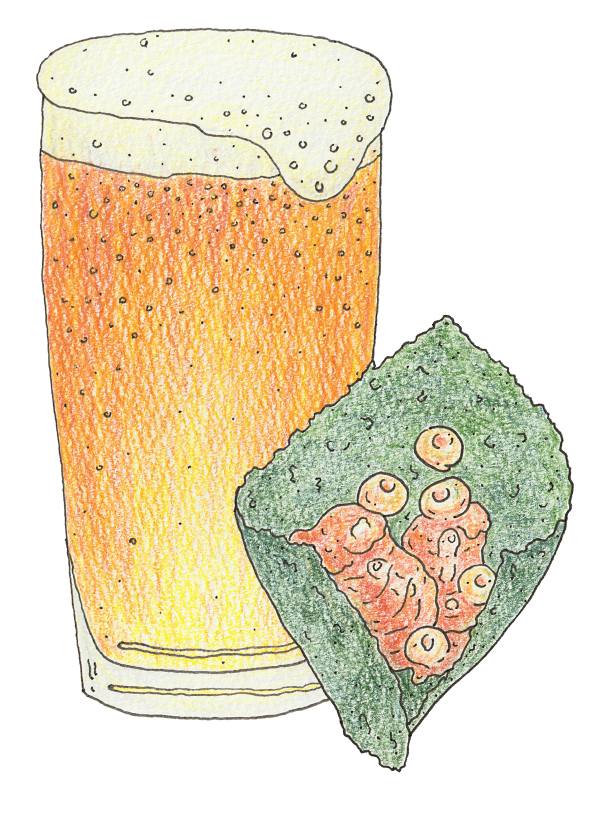 Clip art of beer and snacks